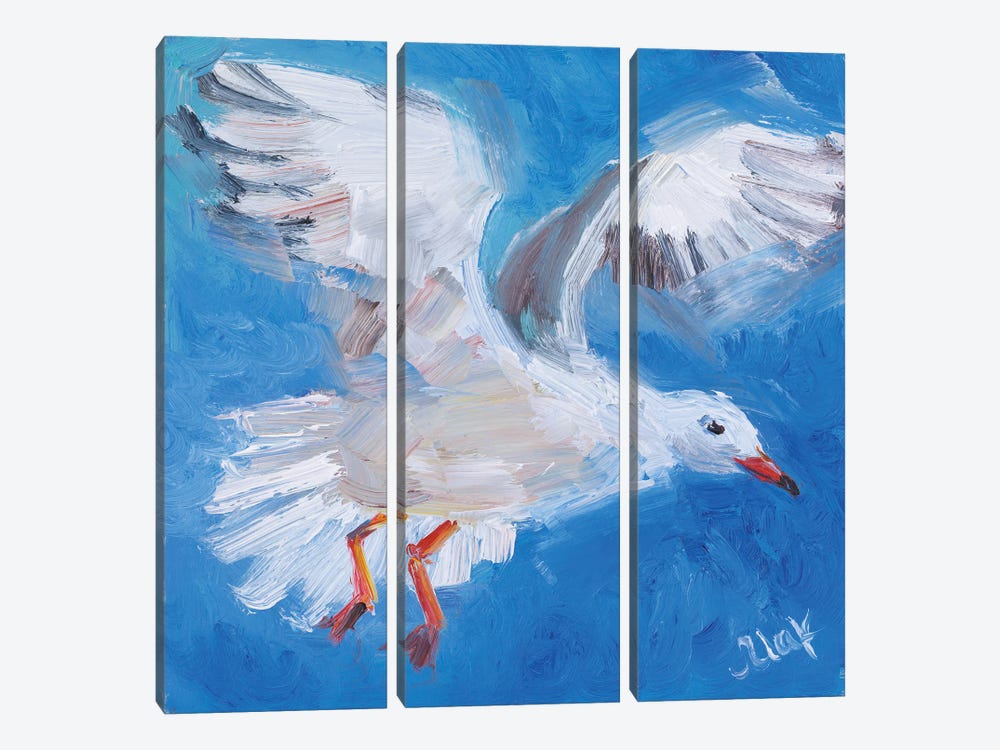 Seagull III by Nataly Mak 3-piece Canvas Art