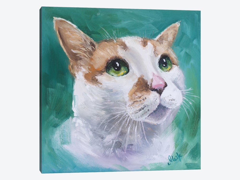 Cat Portrait Canvas Artwork by Nataly Mak | iCanvas