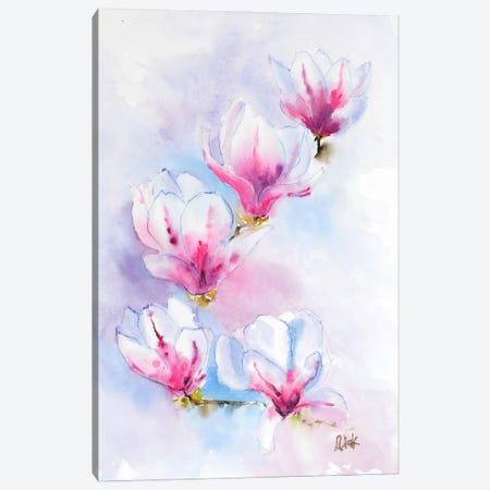 Magnolia Flowers Canvas Print #NTM436} by Nataly Mak Canvas Wall Art