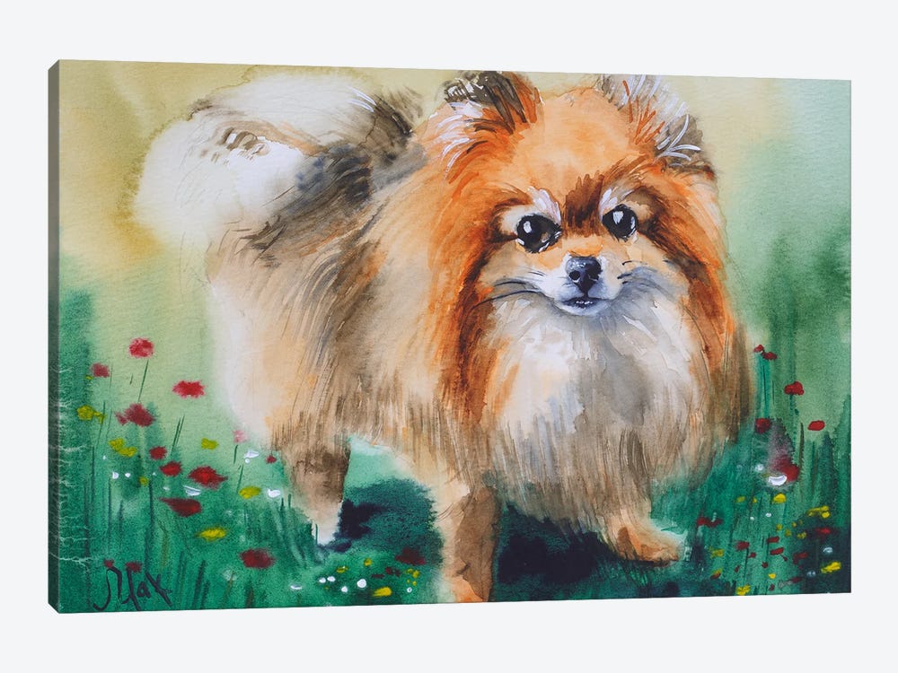 Dog Watercolor by Nataly Mak 1-piece Canvas Art Print