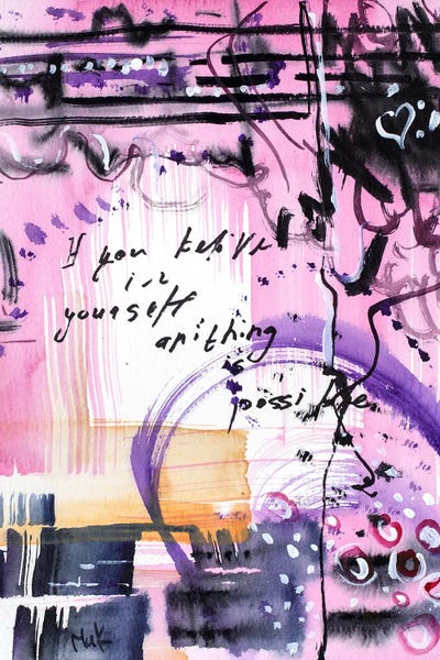 Nataly Mak: Pink Abstract Watercolor by Nataly Mak