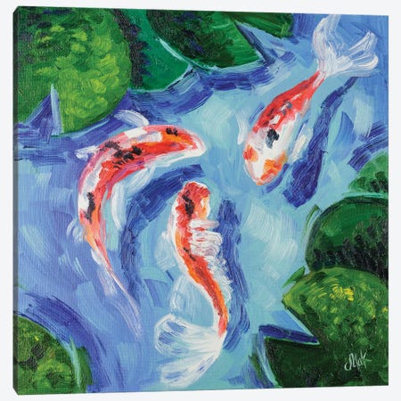 Koi Fish Canvas Print #NTM43} by Nataly Mak Art Print