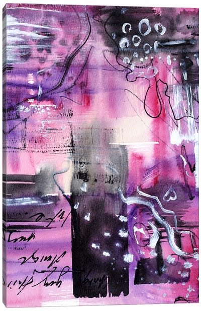 Pink Abstract Watercolor II Canvas Art Print - Nataly Mak