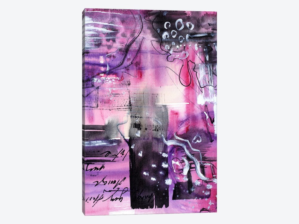 Pink Abstract Watercolor II by Nataly Mak 1-piece Canvas Art Print