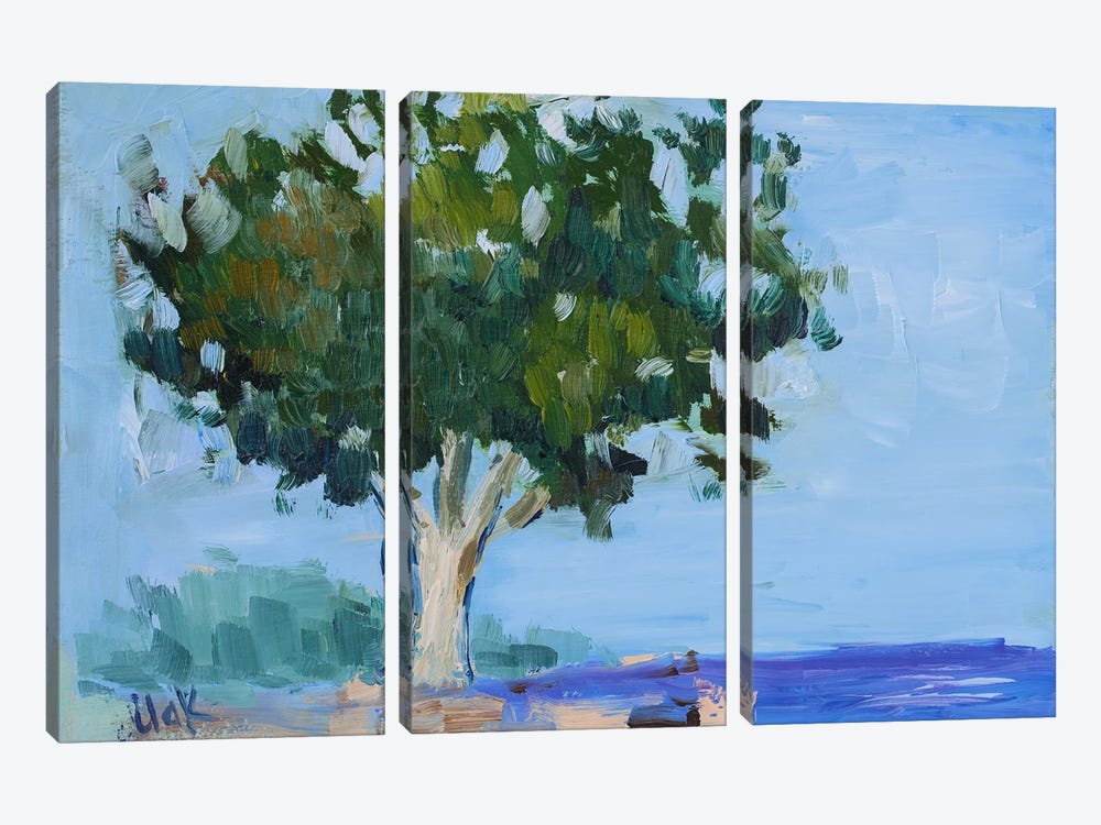 Sea And Tree by Nataly Mak 3-piece Canvas Print
