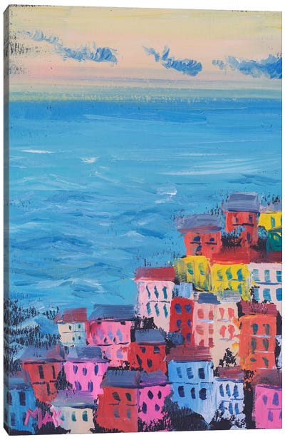 Positan Canvas Art Print - Amalfi Coast Art