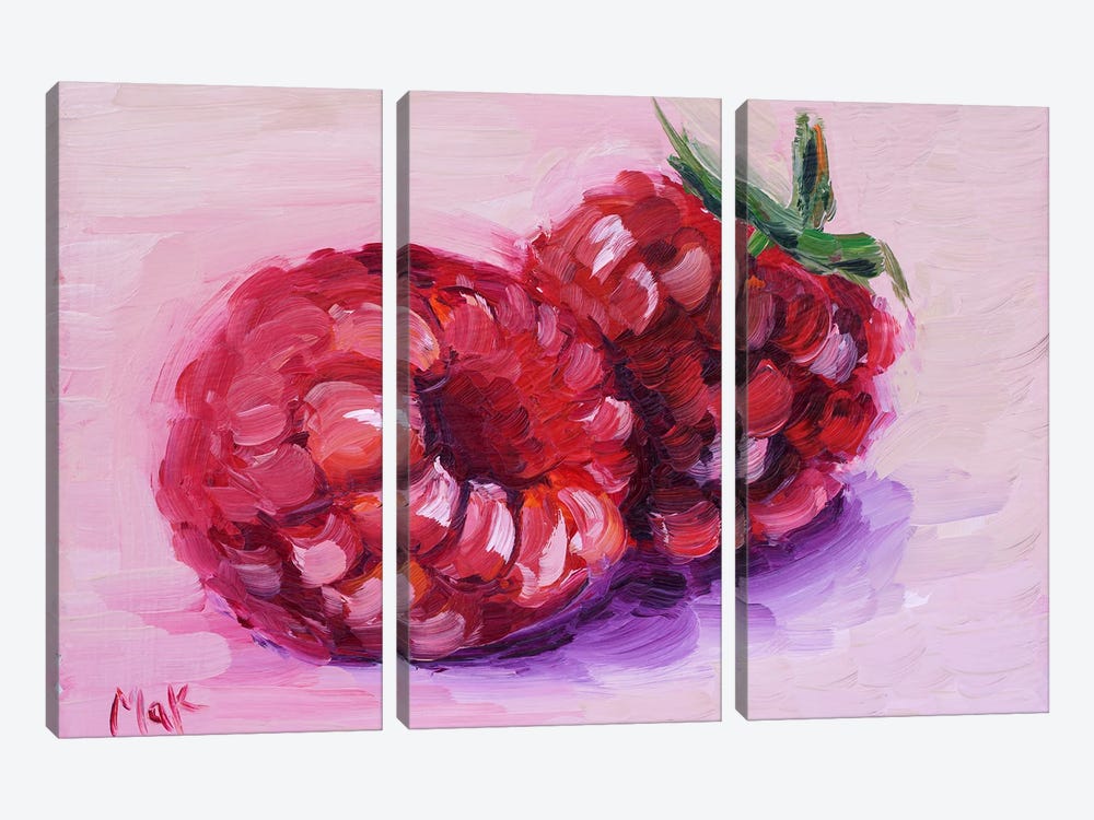 Raspberry by Nataly Mak 3-piece Canvas Print
