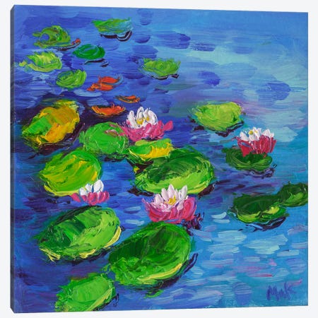 Water Lily Lotos Canvas Print #NTM462} by Nataly Mak Canvas Art