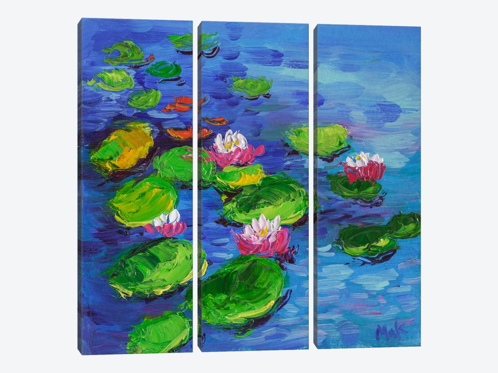 Water Lily Lotos by Nataly Mak 3-piece Art Print