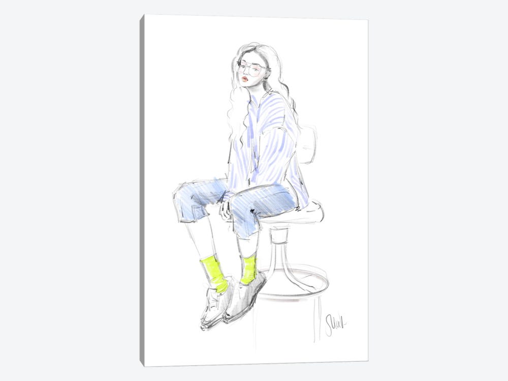 Sketch Girl by Nataly Mak 1-piece Canvas Art Print