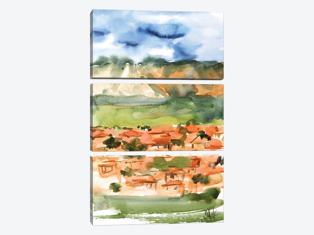 Croatia Painting by Nataly Mak 3-piece Canvas Print