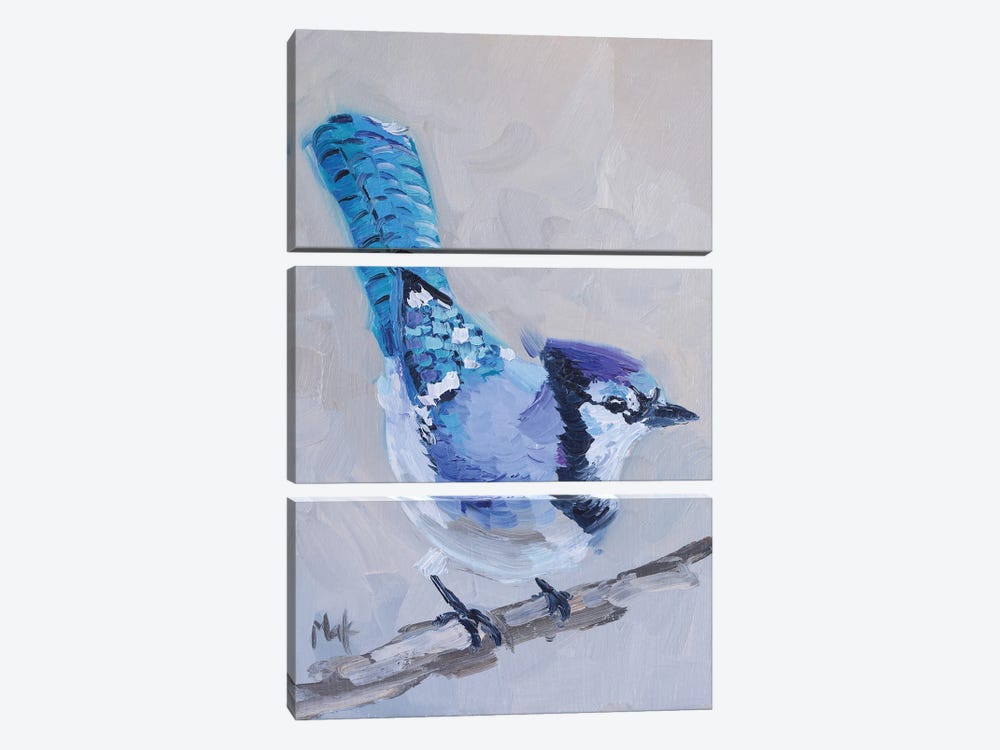 Blue Tit Bird Art by Nataly Mak 3-piece Canvas Artwork