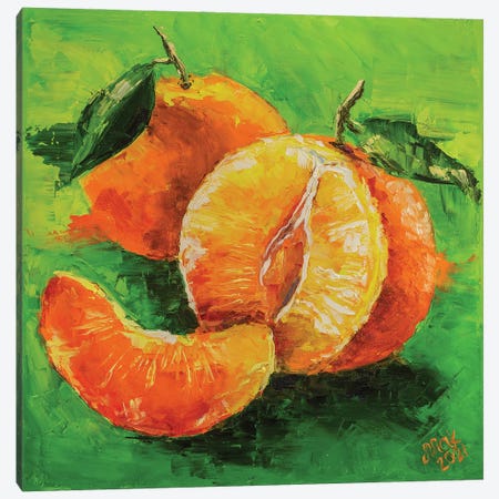 Tangerines Canvas Print #NTM47} by Nataly Mak Canvas Art