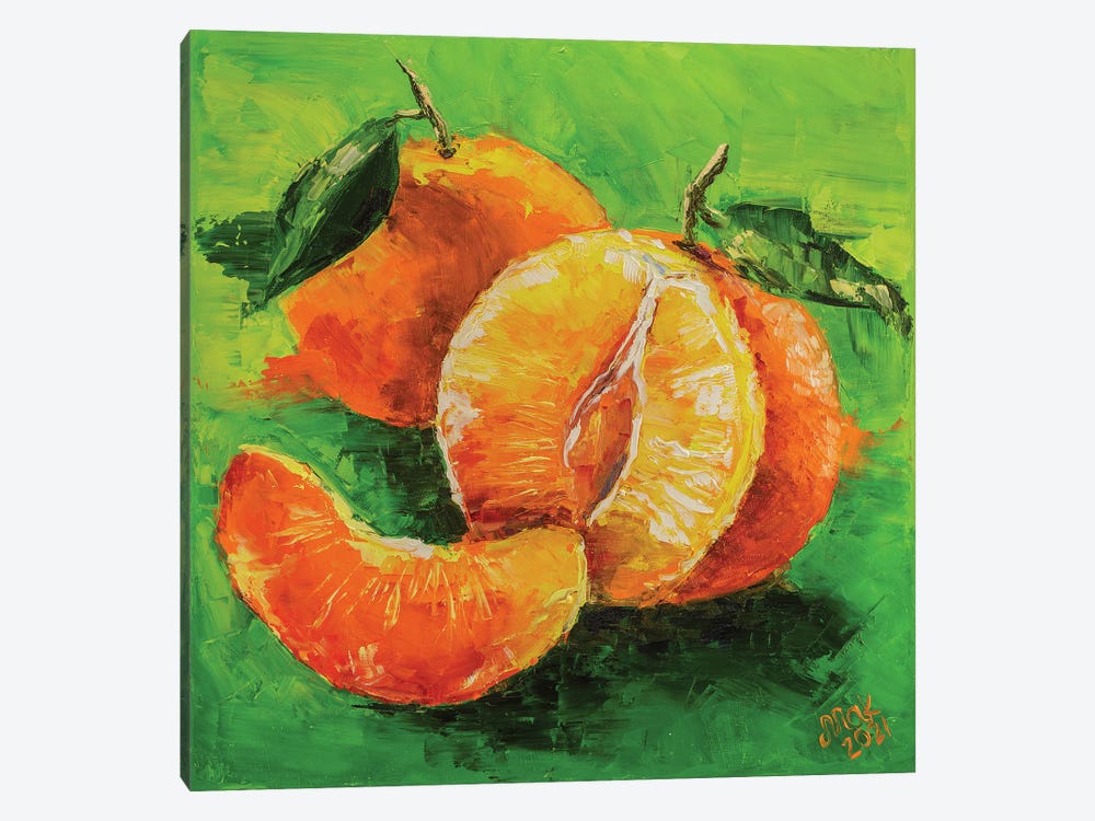 Tangerines by Nataly Mak 1-piece Canvas Art Print