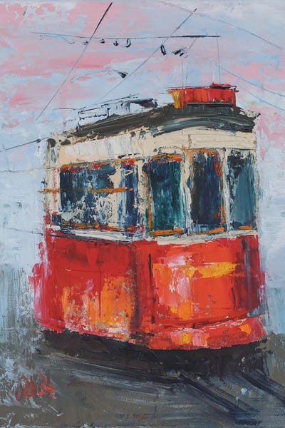 Lisbon: Lisbon Tram Red by Nataly Mak