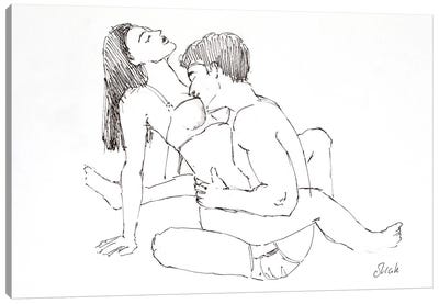 Sex Pair Romantic Canvas Art Print - Nataly Mak