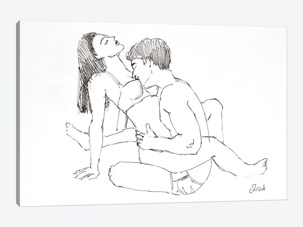 Sex Pair Romantic by Nataly Mak 1-piece Art Print