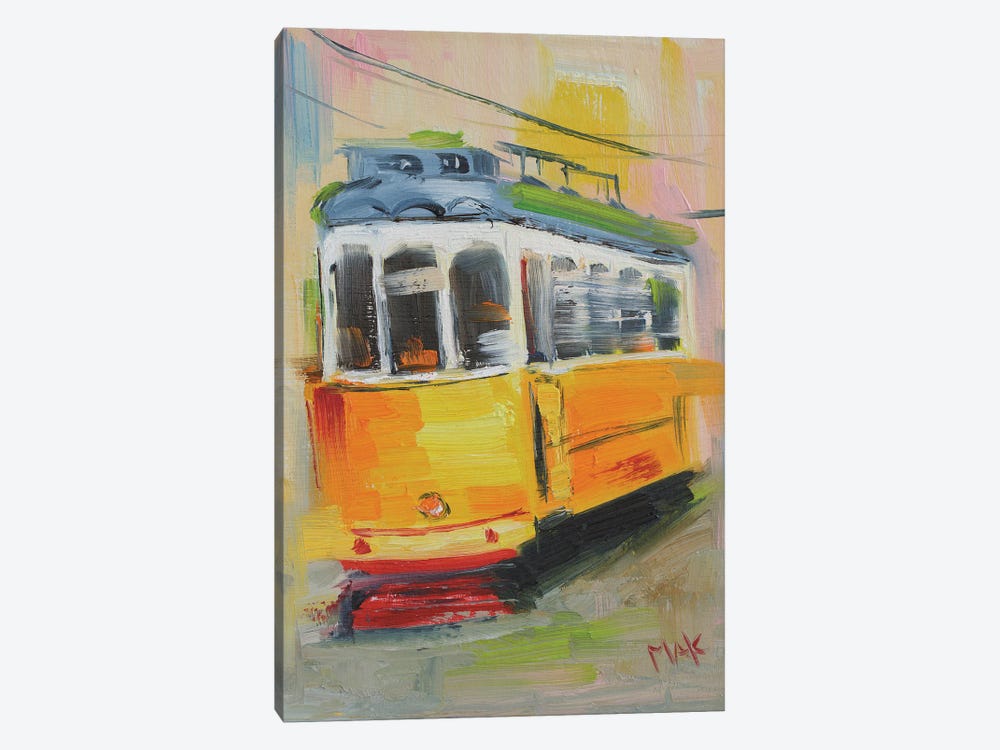 Lisbon Tram Yellow by Nataly Mak 1-piece Art Print