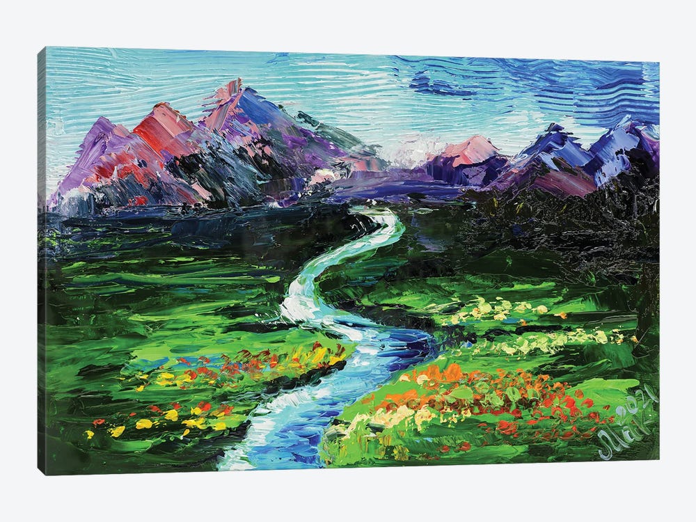 Green Valley Landscape by Nataly Mak 1-piece Canvas Art
