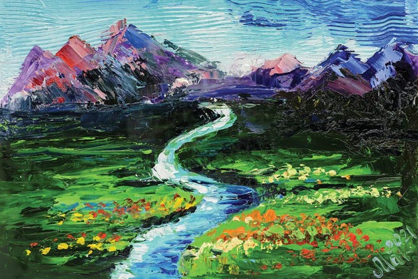 Nataly Mak: Green Valley Landscape by Nataly Mak