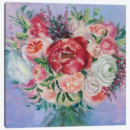 Wedding Bouquet Pink Canvas Print #NTM490} by Nataly Mak Art Print