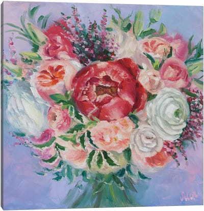 Wedding Bouquet Pink Canvas Art Print