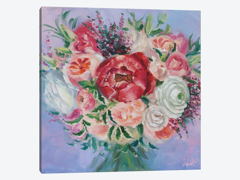 Wedding Bouquet Pink by Nataly Mak 1-piece Canvas Artwork