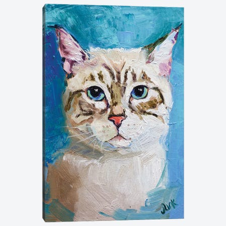 White Cat Canvas Print #NTM4} by Nataly Mak Canvas Artwork
