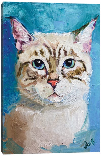 White Cat Canvas Art Print - Nataly Mak