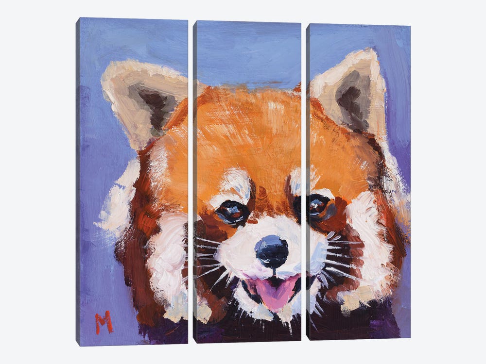 Red Panda by Nataly Mak 3-piece Canvas Art Print