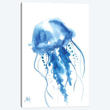 Jellyfish Watercolor Canvas Print #NTM515} by Nataly Mak Art Print