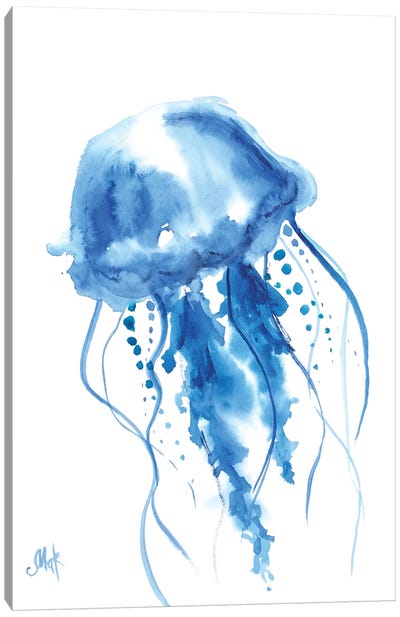 Jellyfish Watercolor Canvas Art Print - Jellyfish Art