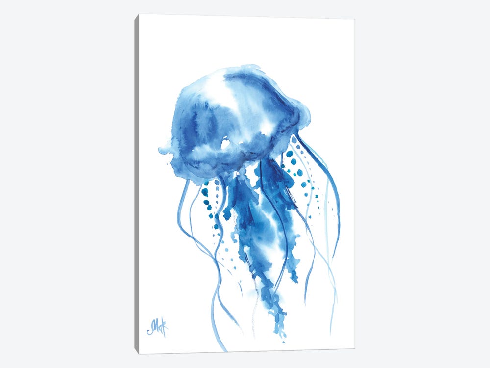 Jellyfish Watercolor by Nataly Mak 1-piece Canvas Artwork
