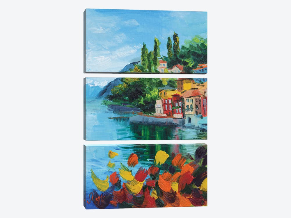 Morning In Positano by Nataly Mak 3-piece Canvas Artwork