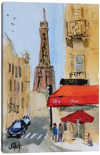 Paris Street Canvas Art Print - Nataly Mak