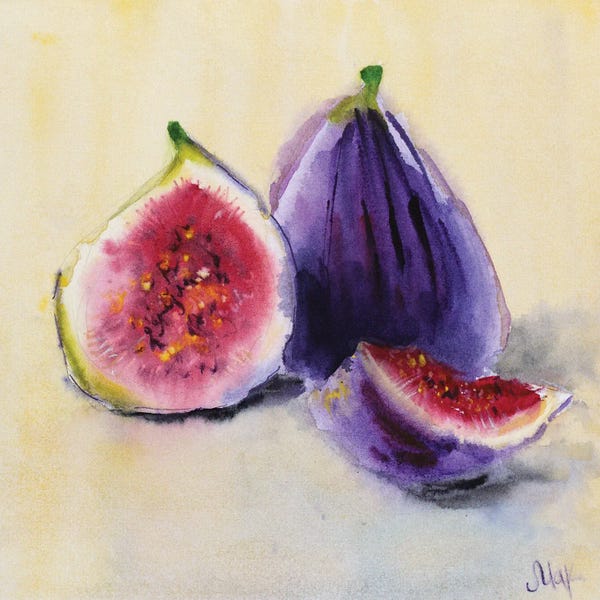 Nataly Mak: Figs Still Life Watercolor by Nataly Mak