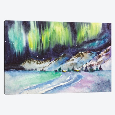 Northern Lights Canvas Print #NTM53} by Nataly Mak Canvas Artwork