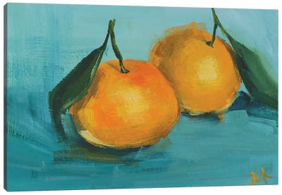 Tangerine I Canvas Art Print - Turquoise Art