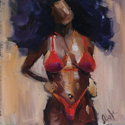 African Woman Red by Nataly Mak art print