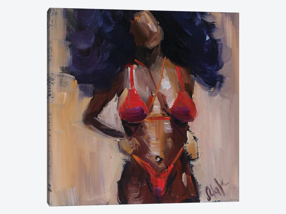 African Woman Red by Nataly Mak 1-piece Canvas Art