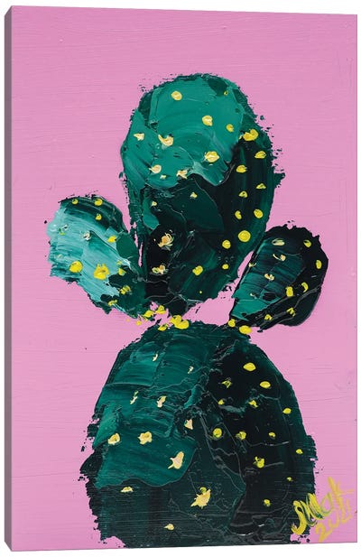 Cactus Canvas Art Print - Textured Florals