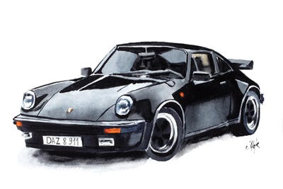 Black Porsche by Nataly Mak art print