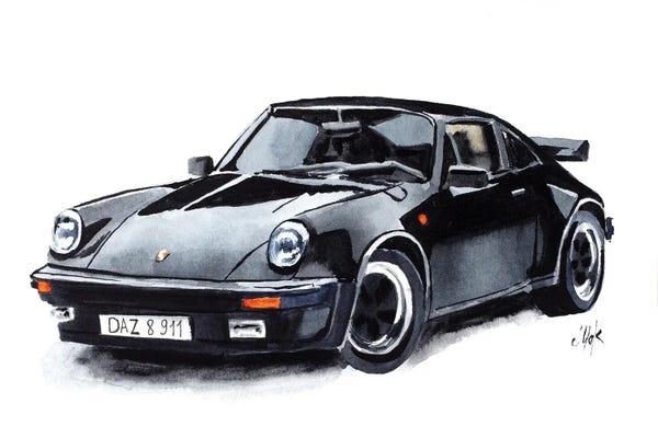 Porsche: Black Porsche by Nataly Mak