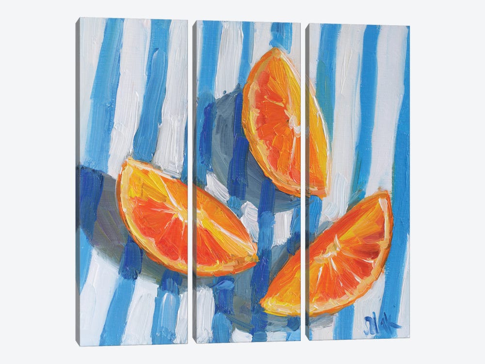 Orange Still Life I by Nataly Mak 3-piece Canvas Art