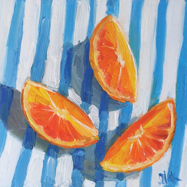 Stripes: Orange Still Life I by Nataly Mak