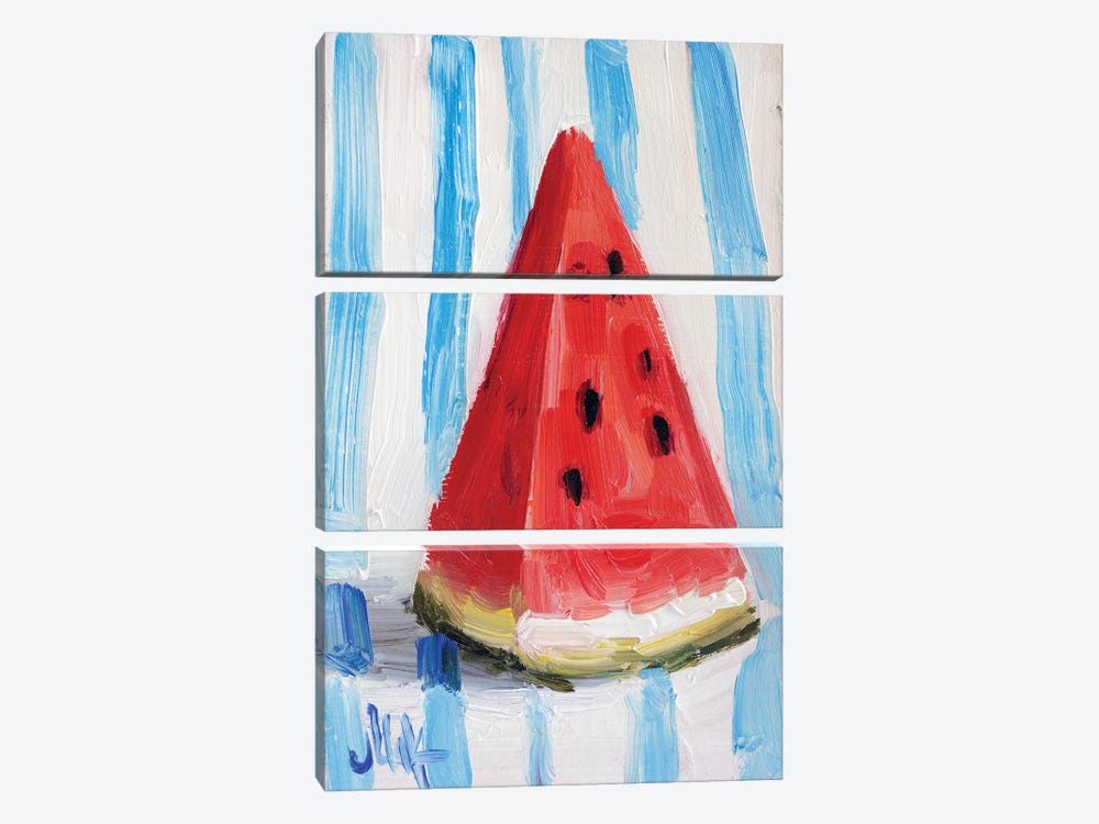 Watermelon Still Life by Nataly Mak 3-piece Canvas Art Print