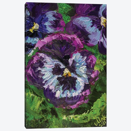 Pansy Flower Canvas Print #NTM60} by Nataly Mak Art Print