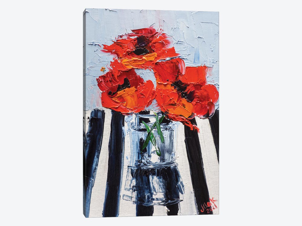 Poppies Bouquet by Nataly Mak 1-piece Canvas Print