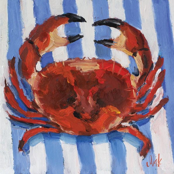 Contemporary Coastal: Red Crab I by Nataly Mak