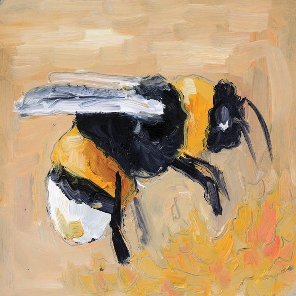 Bees: Orange Bumble Bee by Nataly Mak